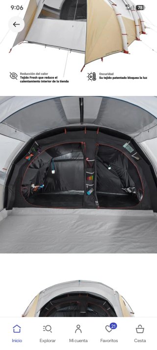 Tienda de campaña Quechua Fresh & Black 5.2