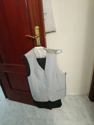 Traje de novio 3 piezas gris marengo