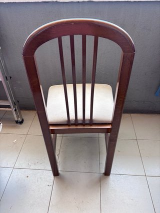 2 Sillas de Comedor Madera y Tela