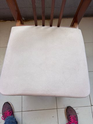 2 Sillas de Comedor Madera y Tela