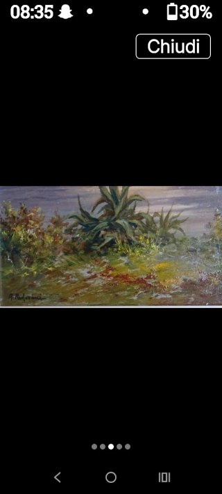 Tramonto caprese vecchio quadro dipinto ad olio