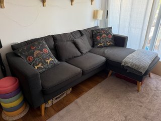 Sofá Chaise Longue Gris Maisons du Monde