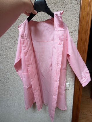 Bata colegio cuadros rosa mujer