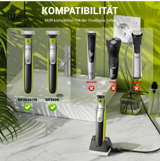 Base carga compatible con Philips Norelco afeitado