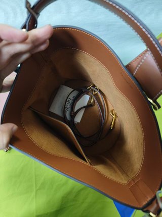 Borsa Celine Cubo Media Marrone e Oro