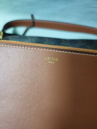 Borsa Celine Cubo Media Marrone e Oro