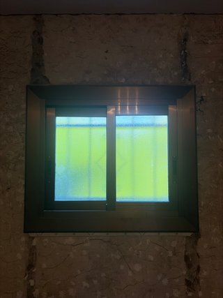 Ventana corredera aluminio bronce