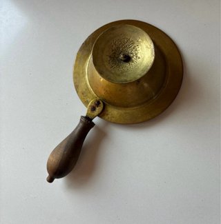 Calamaio vintage ottone manico legno