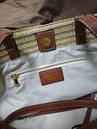 Borsa Tote Celine Triomphe Beige/Marrone