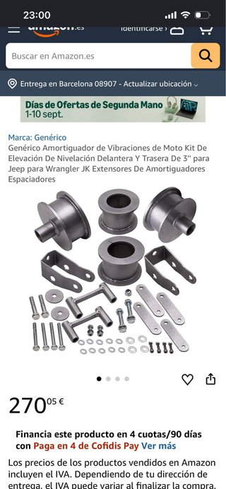 Kit Elevación Jeep Wrangler JK