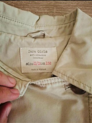Gabardina Zara Beige Talla 11/12