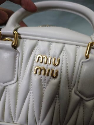 Borsa Miu Miu Arcadie Bianca in Pelle Nappa