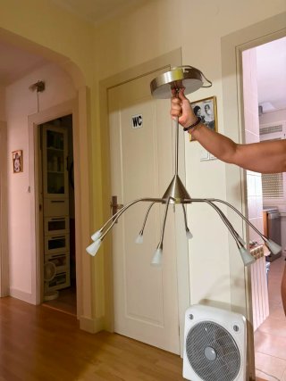 Lámpara moderna acero Ikea