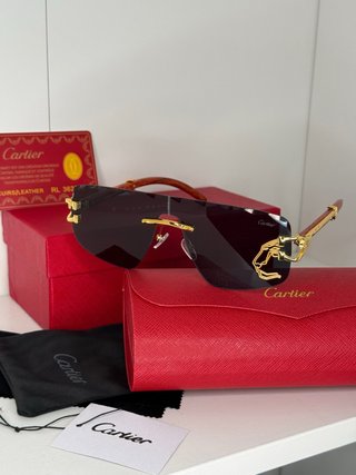 Gafas de sol Cartier Marrón/Dorado