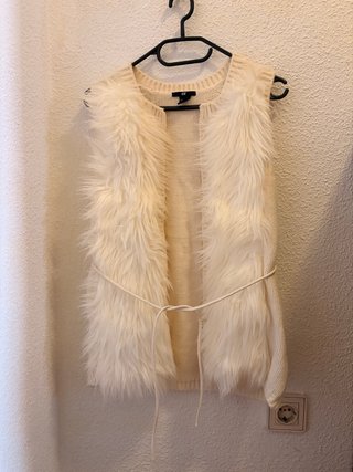 Chaleco pelo H&M XS crema