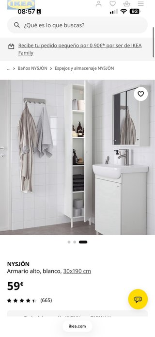 Armario alto baño blanco NYSJON