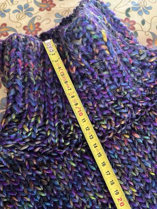 Maglione pesante lungo collo alto di lana taglia L