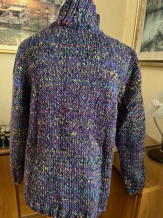 Maglione pesante lungo collo alto di lana taglia L