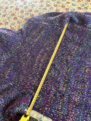 Maglione pesante lungo collo alto di lana taglia L