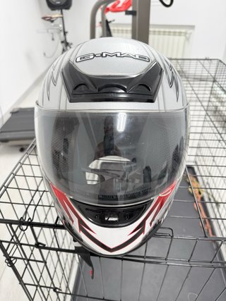 Casco Integral G-MAC Plata y Rojo