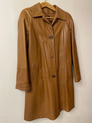 Cappotto in pelle marrone
