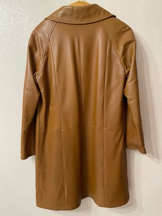 Cappotto in pelle marrone