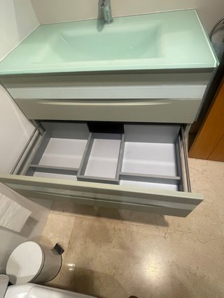 Mueble de baño lavabo cristal verde