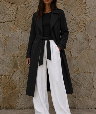Trench Massimo Dutti Marrón oscuro