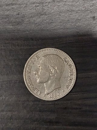 Moneda 50 Céntimos España Alfonso XII PLATA