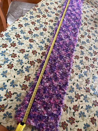Sciarpa donna rosa e viola bouclé 128x17 cm