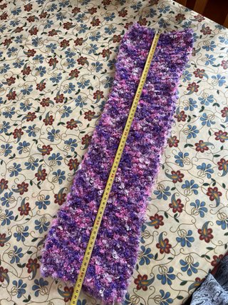Sciarpa donna rosa e viola bouclé 128x17 cm