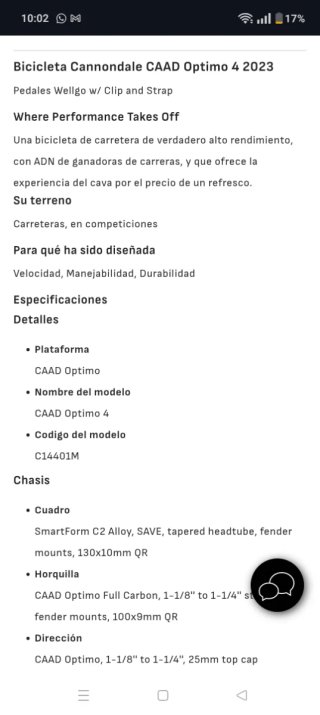 Bicicleta Cannondale CAAD optimo 2023, Talla 51