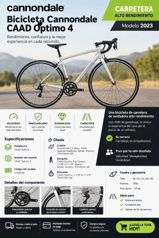 Bicicleta Cannondale CAAD optimo 2023, Talla 51