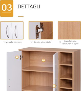 Zapatero Slim De Pared, Mueble Multiuso Con 2 Puertas Y Estantes Regulables para Dormitorio Y Entrada, en Madera, 80X32X91Cm