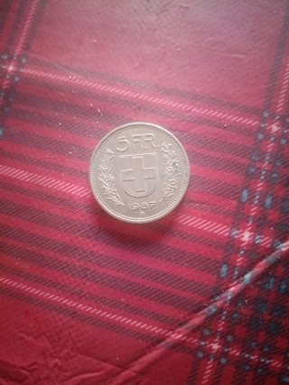 Moneda 5 Francos Suizos 1987 Plata1977