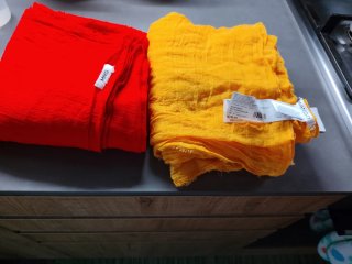 Lote 2 Fulares Mango Rojo y Amarillo