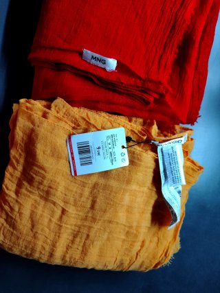 Lote 2 Fulares Mango Rojo y Amarillo
