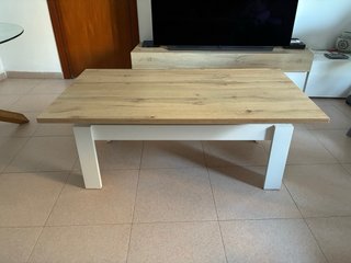 Mesa centro elevable y mesa comedor cristal redond
