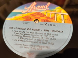 Jimi Hendrix - The Legends Of Rock (1981)