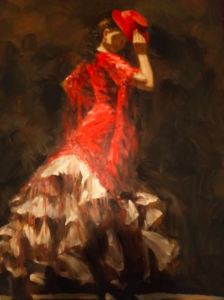 Magnífica Pintura al Óleo Flamenca