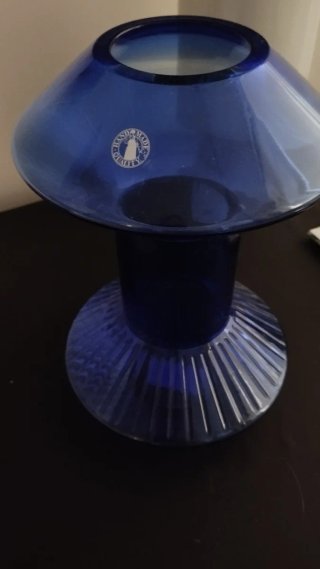 ÚLTIMO Jarrón de cristal azul