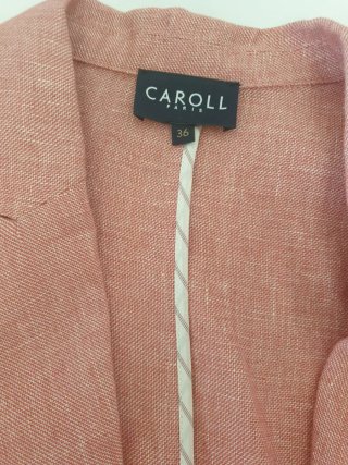 Traje Caroll Blazer y Falda Lino Rosa (Talla S)