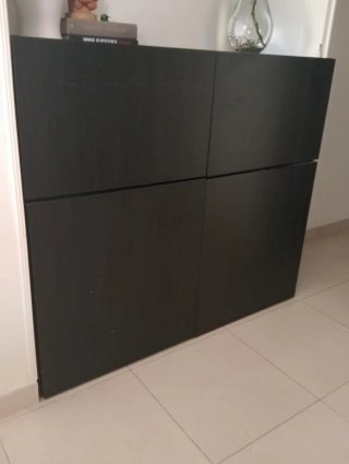 Mueble TV Ikea Besta Negro/Marrón