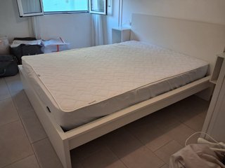 Cama IKEA MALM+somier+colchón+funda