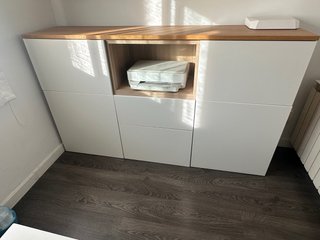 Aparador IKEA Besta Blanco y Beige + TABLON q