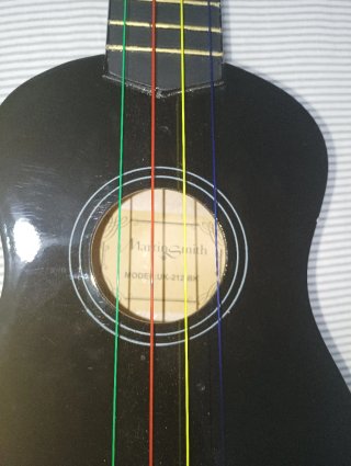 Ukelele con funda y afinador digital