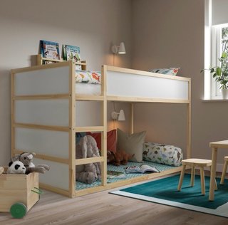 Estructura Cama KURA IKEA reversible + somier