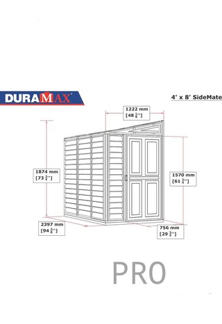 Caseta de Jardín Resina Duramax 1,2x2,4 m Beige