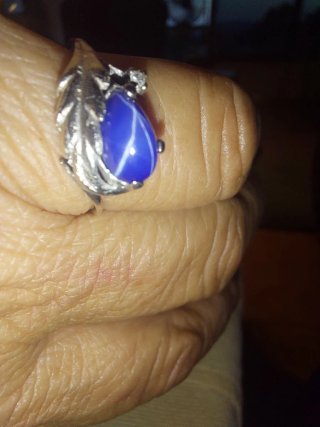 Conjunto Collar, Pendientes y Anillo Zafiro Azul