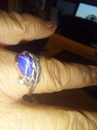 Conjunto Collar, Pendientes y Anillo Zafiro Azul